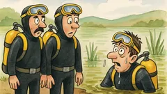 Barzelletta: tre sommozzatori in un lago melmoso…