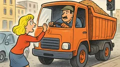 Barzelletta: una bionda rincorre un camion