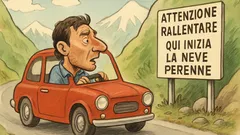 Barzelletta: Totti legge un cartello in montagna