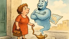 Barzelletta: Una signora strofina una lampada magica