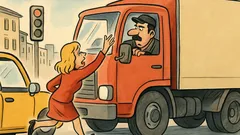 Barzelletta: una bionda rincorre un camion spargisale