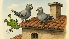 Barzelletta: Due colombi sono sul tetto