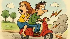 Barzelletta: lui e lei sono in motorino