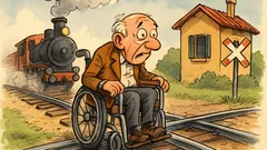 Barzelletta: Un nonno in carrozzina sui binari