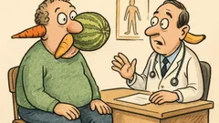 Barzelletta: Un uomo dal dottore col melone