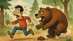 Barzelletta: un uomo fugge dall’orso affamato
