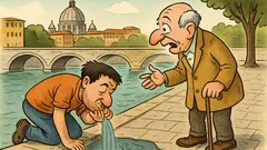 Barzelletta: Un vecchietto sul Lungotevere vede uno