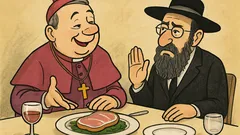 Barzelletta: Un vescovo e un rabbino a cena
