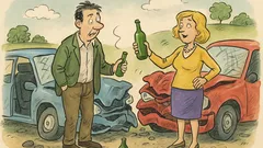 Barzelletta: incidente, vino… e arriva la polizia