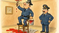 Barzelletta: Un carabiniere tinteggia il soffitto