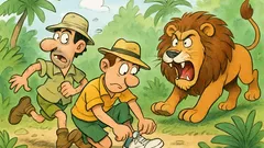 Barzelletta: Due turisti inseguiti da un leone