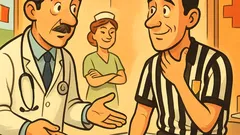 Barzelletta: Al pronto soccorso, arbitro senza voce