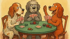 Barzelletta: tre cani si sfidano a poker