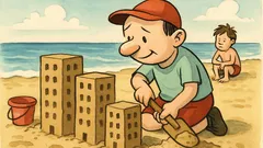 Barzelletta: In spiaggia niente castelli, solo case popolari